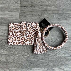 Montees Carlo Accessories Leopard Print Wristlet.